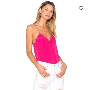 CAMI NYC Racer Lace Cami in Fuchsia XS